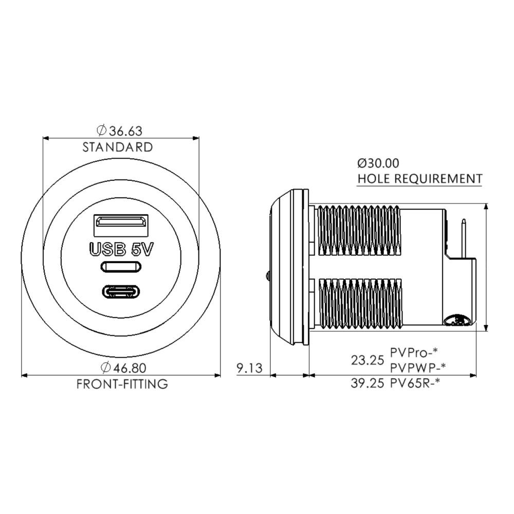 USB-laturi 9-32V -> USB-C 5V 3A 