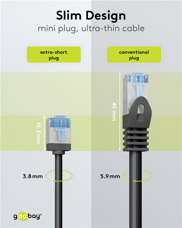 CAT6a-välijohto ohut ultra-flex U/UTP musta 5 m