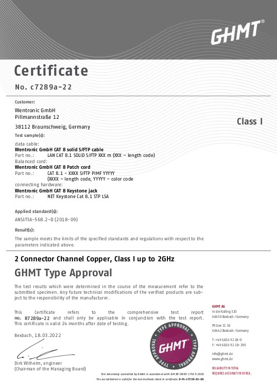  CAT8.1 RJ45 Keystone, STP, GHMT