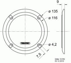 Kaiutinritilä 100mm pyöreä FR10HM kaiuttimelle