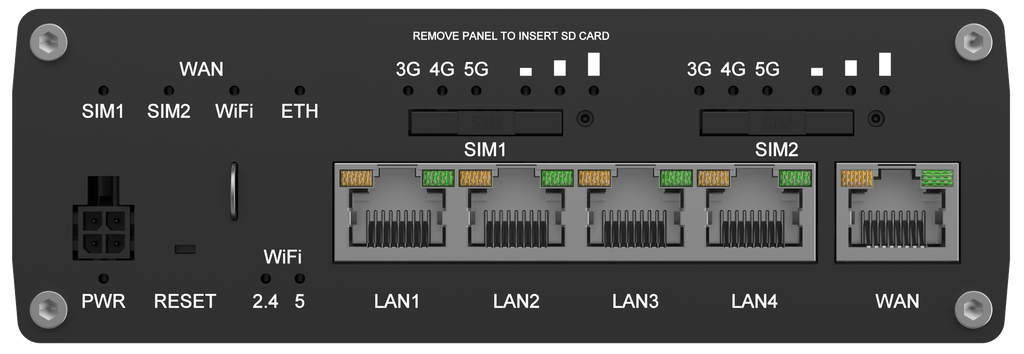 4G/5G/WLAN -reititin Cat20, dual 5G modems, GNSS, eSIM, load balancing