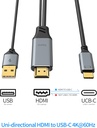 HDMI2.0 -> USB-C välijohto/muunnin 4K@60Hz, 1080p 2 m