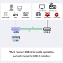 HDMI2.0 -> USB-C välijohto/muunnin 4K@60Hz, 1080p 2 m