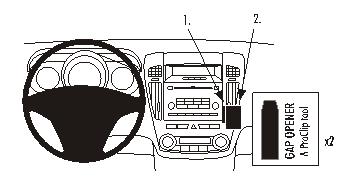 ProClip autokoht kiinnike Kia Ceed 07-09 konsoli