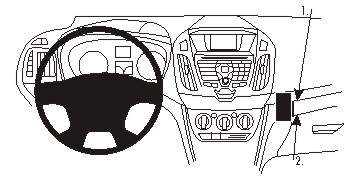 ProClip autokoht kiinn konsoli Ford Tourneo Connect 14-16