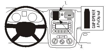 ProClip autokoht kiinn kesk Volkswagen Golf V 04-06