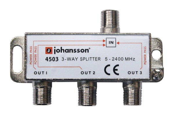 Jaotin 1/3 5-2400MHz DC läpimeno 6,5dB jakovaimennus