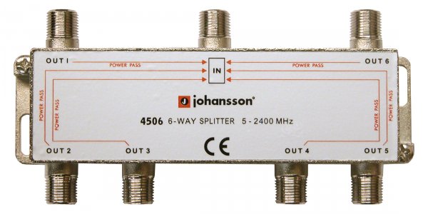 Jaotin 1/6 5-2400MHz DC läpimeno 16dB jakovaimennus