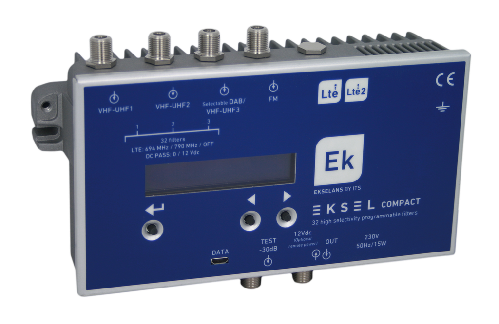 Päävahvistin Eksel Compact 2xUHF, 1xFM, 1xDAB/VHF/UHF