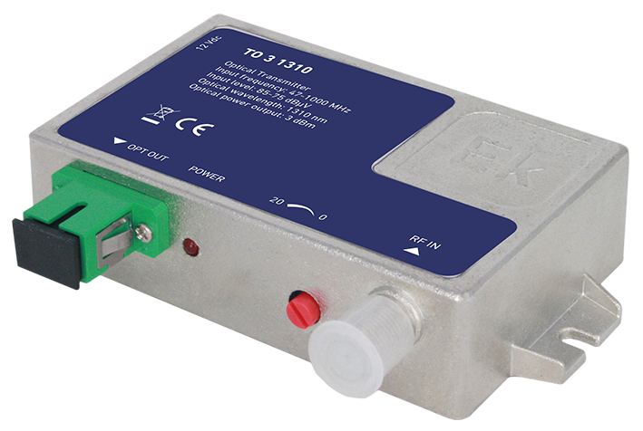 Optinen lähetin 1310nm, FP 3dBm 47-1000 MHz, SC/APC