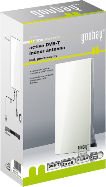 Sisäantenni DVB-T aktiivinen vahvistus 20dB POISTO