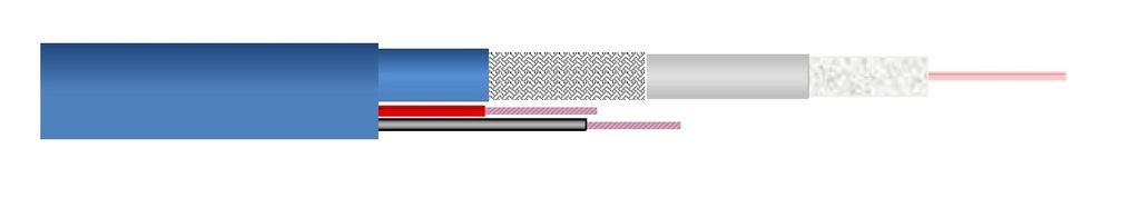 Videokaapeli Coax +2x0,75 sinin RG59 LSZH/Eca kamera BNC39C