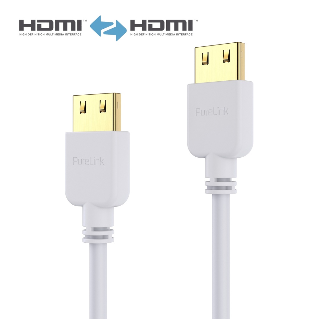 HDMI-välijohto 2m slim valkoinen Pureinstall