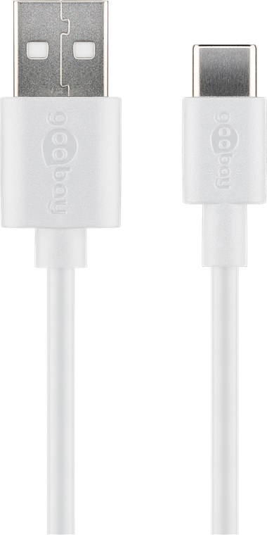 USB-C-uros/USB-A-uros lataus/dat a 3 m, valkoinen bulk