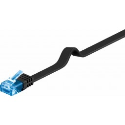 CAT6a-välijohto U/UTP 2m musta AWG30 FLAT (2x4x7x0,1mm)