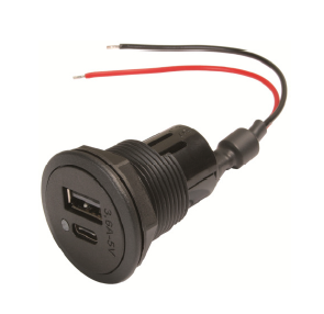 USBA/C-naaras runko 3,6A asreikä Ø 28 mm 8-34V->5V