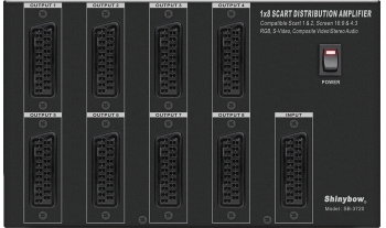 Scart-jakaja 1>8, täyskytketty RGB, S-video