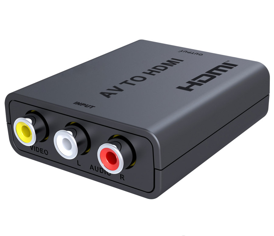AV -> HDMI konvertteri komposiitti video + audio ->HDMI