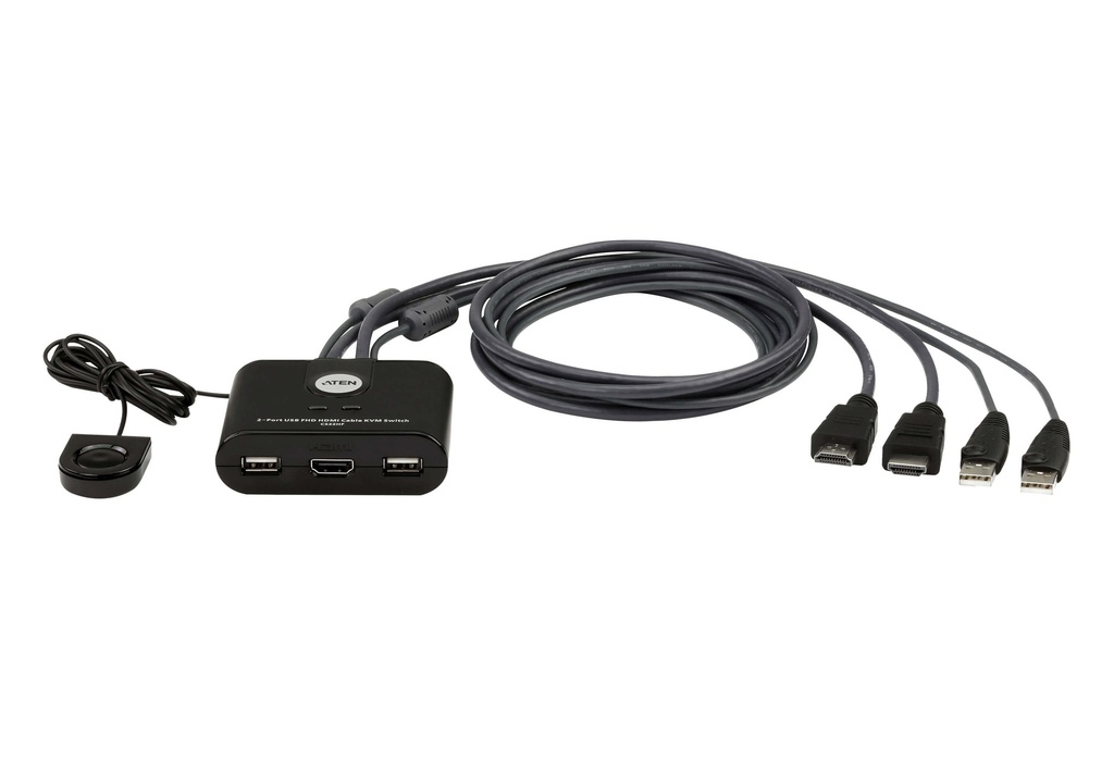 2-port HDMI USB KVM sis kaapelit 4K