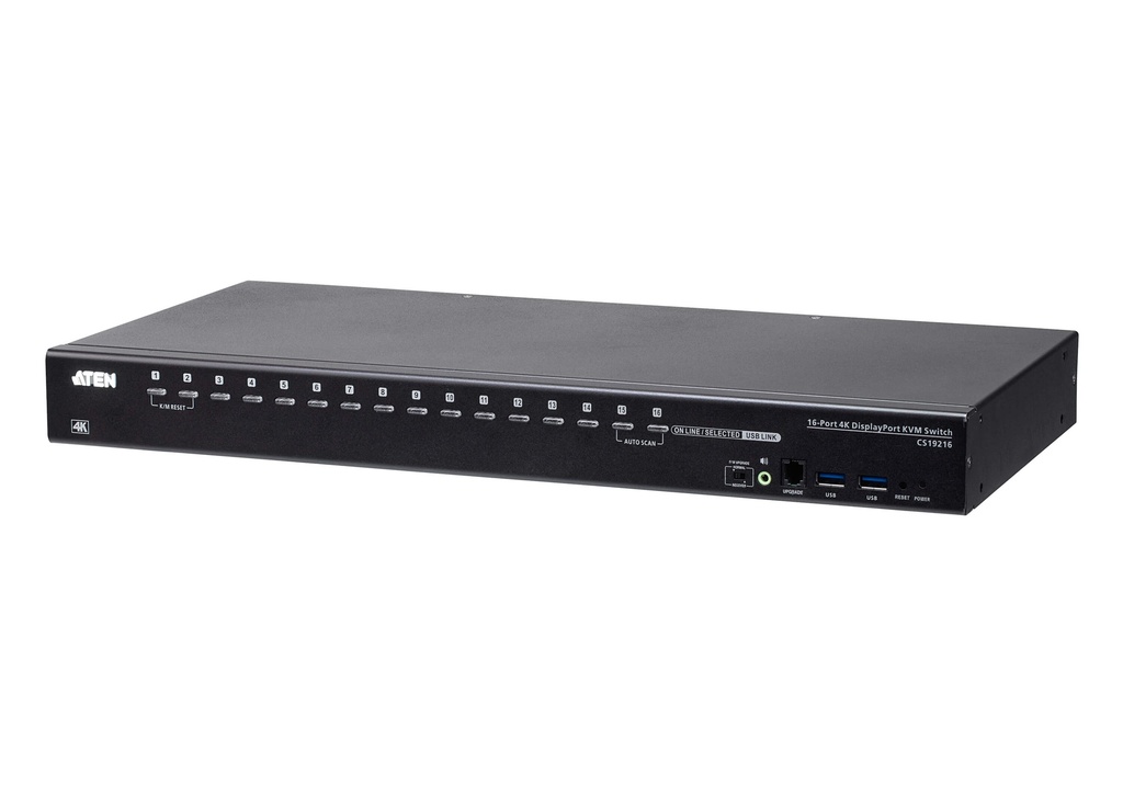 16-port USB3.0/Displayport KVM kytkin True 4K