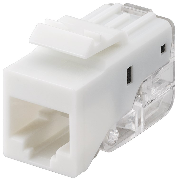 CAT5e-runko RJ45 UTP Keystone-moduuli valkoinen