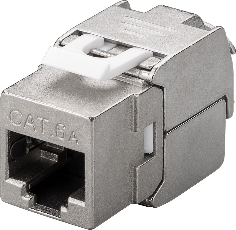 CAT6a-runko RJ45 STP ohut Keystone-moduuli metalli