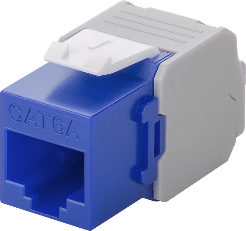 CAT6a-runko RJ45 UTP Keystone-moduuli sininen