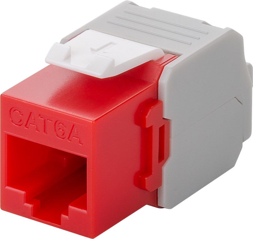 CAT6a-runko RJ45 UTP Keystone-moduuli punainen