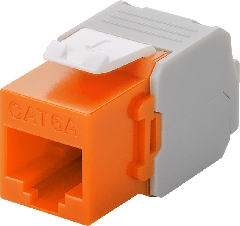 CAT6a-runko RJ45 UTP Keystone-moduuli oranssi