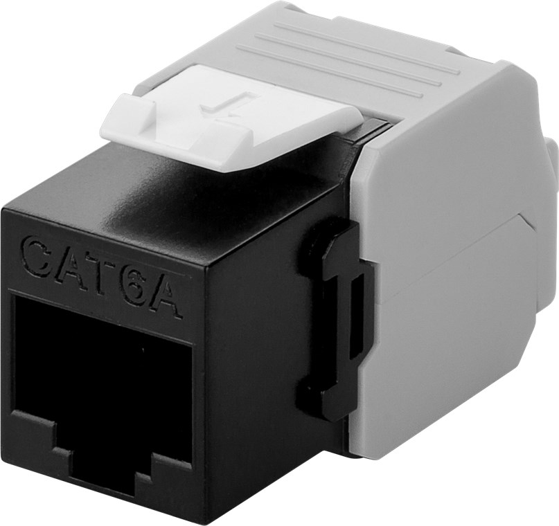 CAT6a-runko RJ45 UTP Keystone-moduuli musta