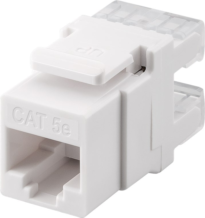 CAT5e-runko RJ45 UTP lyhyt Keystone-moduuli valkoinen