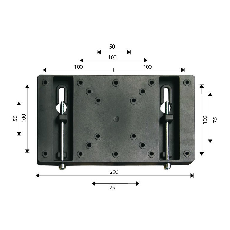 Seinäteline 20kg 10-30"" kiinteä VESA200x100 14mm seinästä