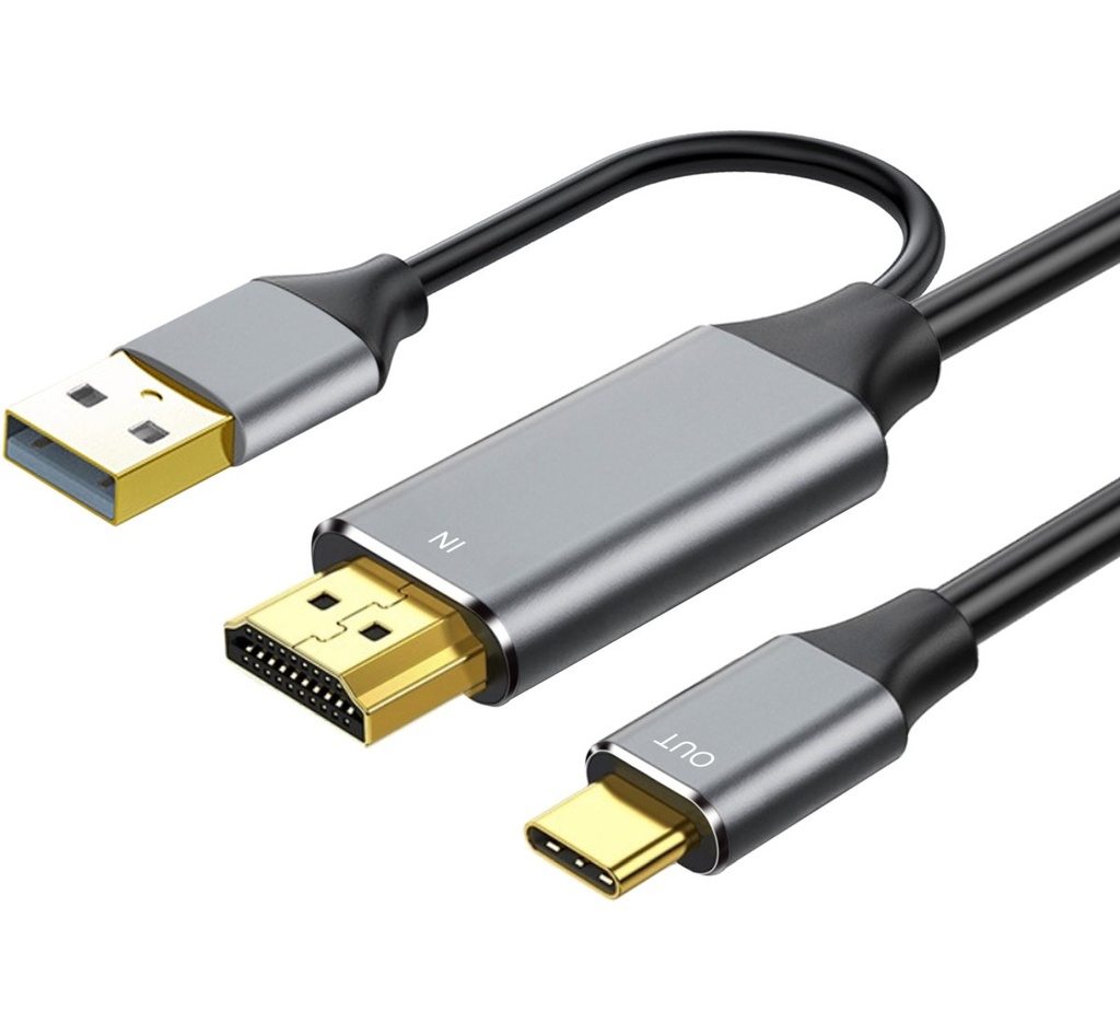 HDMI2.0 -> USB-C välijohto/muunnin 4K@60Hz, 1080p 2 m