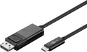 USB-C-uros/DP välijohto 4k60 1,2 m musta bulk