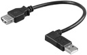 USB-välij A-uros/A-naaras 0,3m musta (A-uros kulma) IP TKK1303