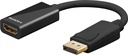 Adapteri DisplayPort-uros-> HDMI-naaras 0,1m johdolla