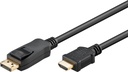 DisplayPort-uros/HDMI-uros välij ohto musta 3m bulk 